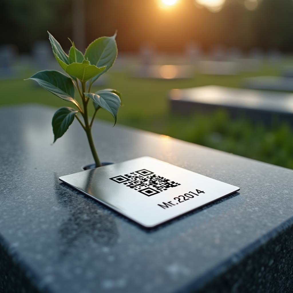 QR-меморіал на гранітній плиті